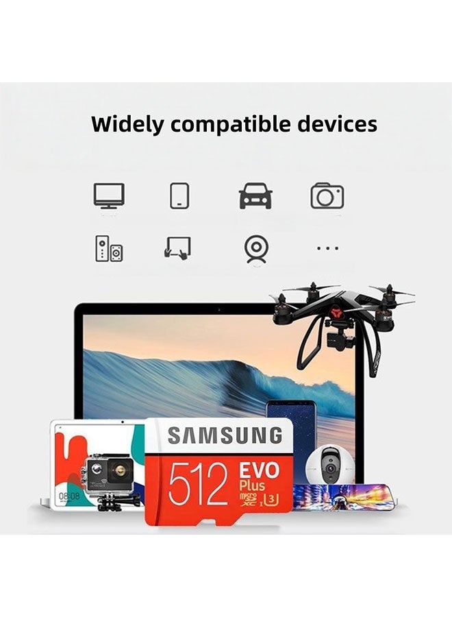 سامسونج بطاقة ذاكرة عالية السرعة 512GB Evo Plus U3 TF Card للهواتف المحمولة وكاميرات القيادة وكاميرات المراقبة - التوافق العالمي - Image 2